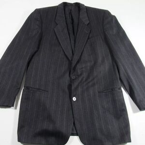 Hugo Boss Single-Breasted Men's Size 44L Black Pin Stripe Suit Jacket